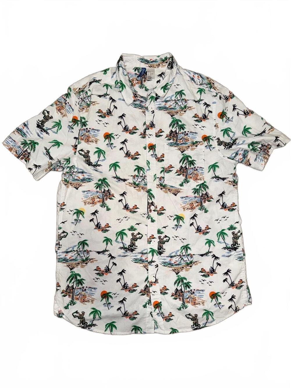 Divided by H&M Tropical Palm Print Shirt Size M